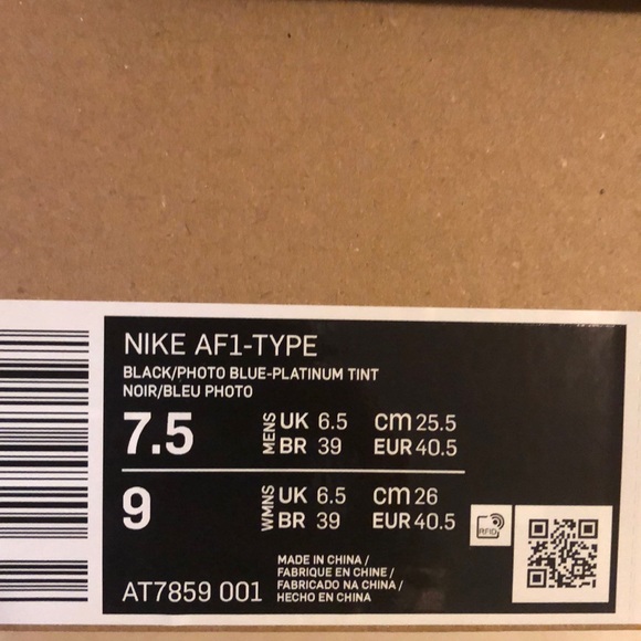 SOLD!!! Nike AF 1 Type Sneakers Black Photo Blue - Picture 8 of 8
